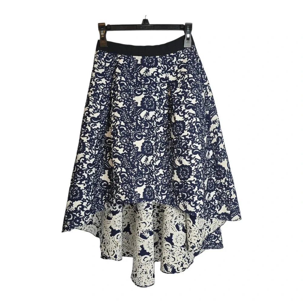 Anthropologie Sachin Babi Blue White Floral Skirt High-Low‎ Blue & White Size 4P